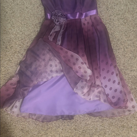 Purple ombré polka dot dress with detachable straps - Picture 10 of 11